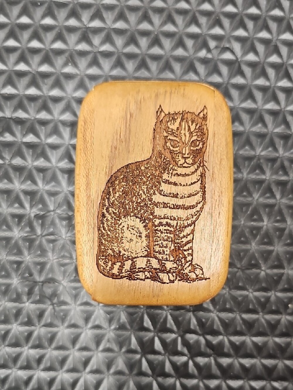 Wooden Cat Box With Slide Lid - Natural Tan